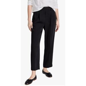 Vince Pleat-Detail Cropped Tailored Trousers Black Dress Pants Size Medium